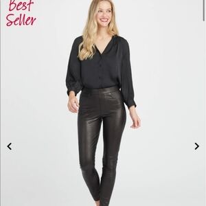 SPANX leather like ankle skinny pant
